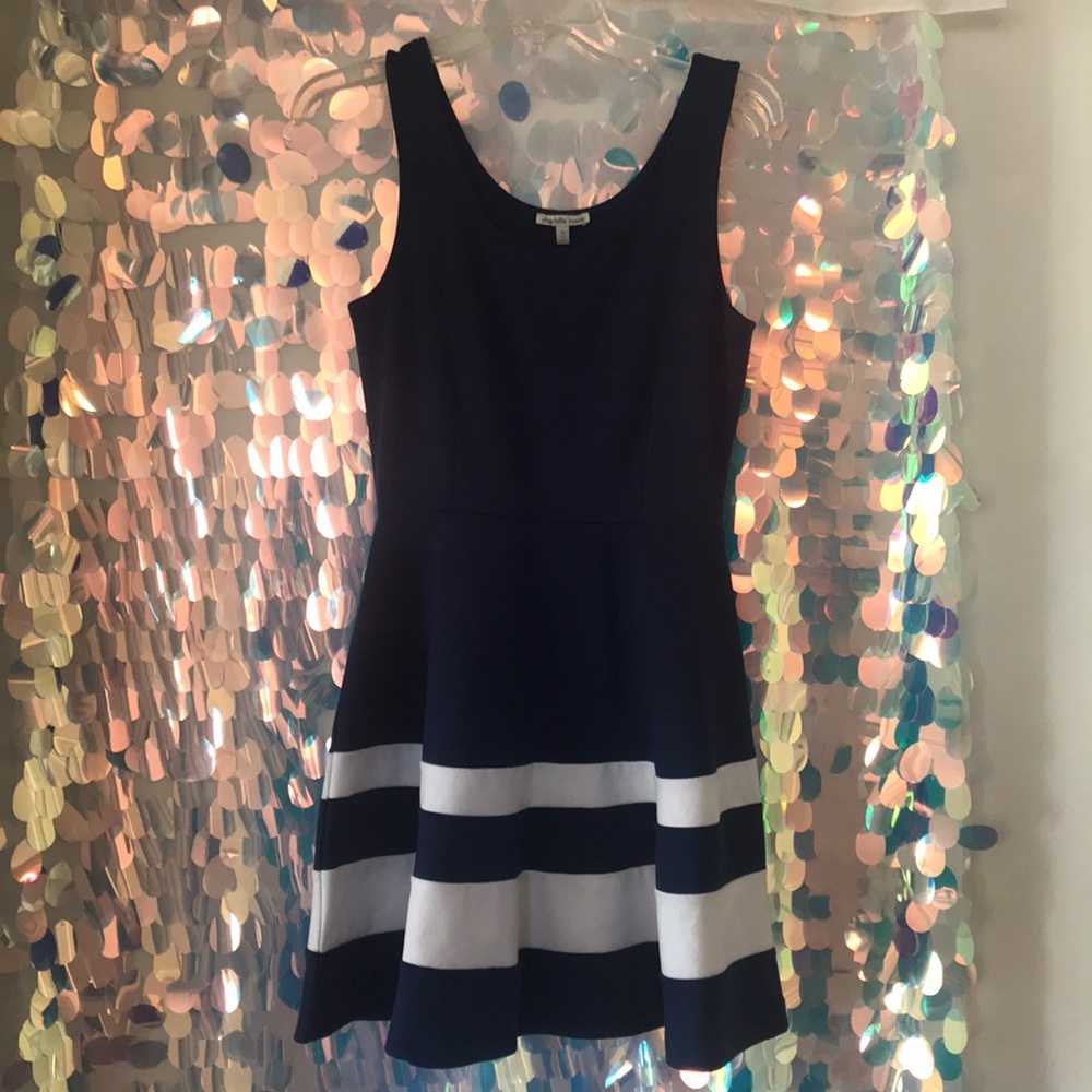 Blue Charlotte Russe Party Dress w/ White Stripes